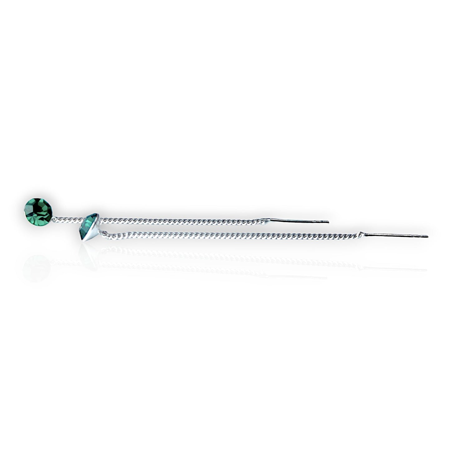Cercei din argint cu cristale Swarovski, verde
