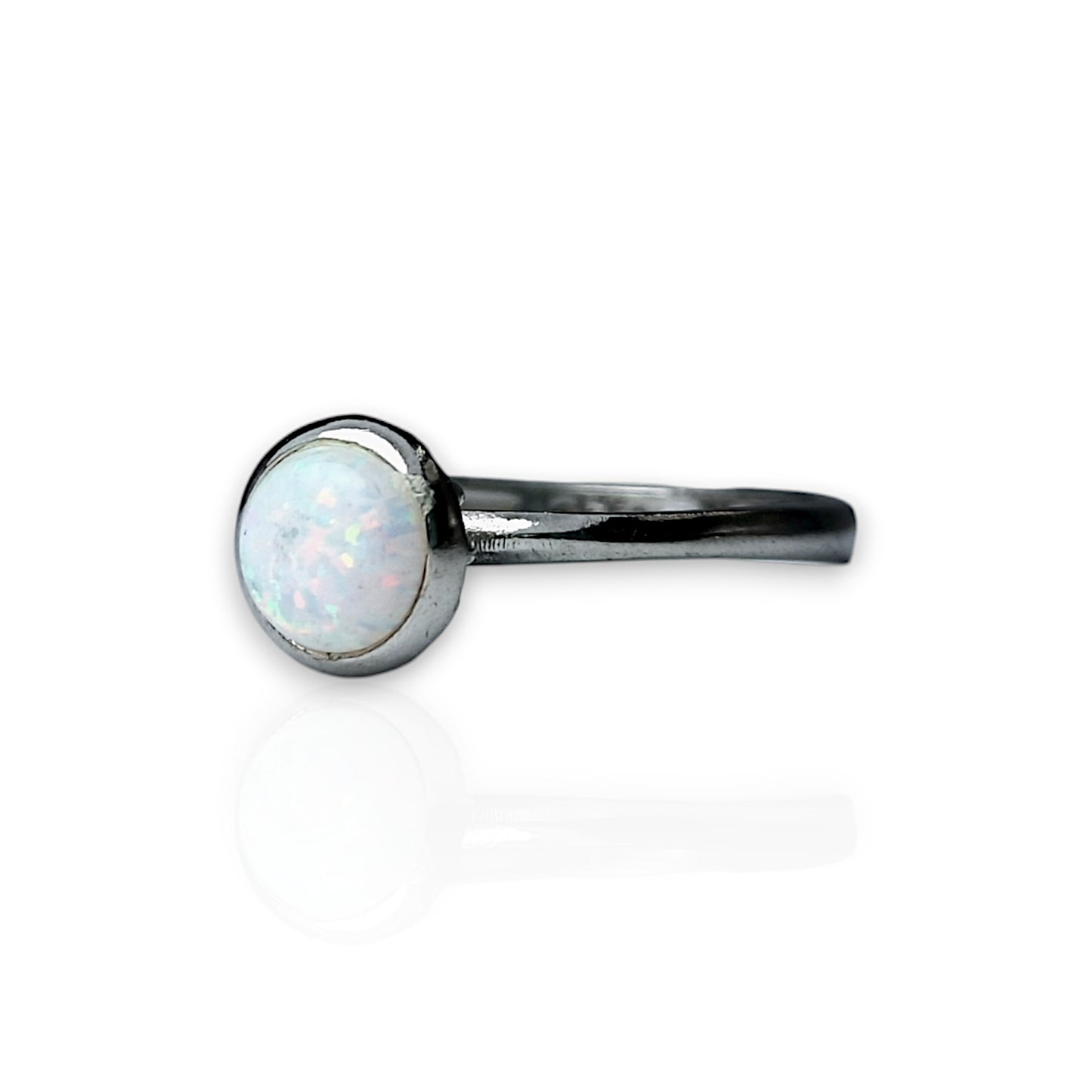 Inel din argint opal alb