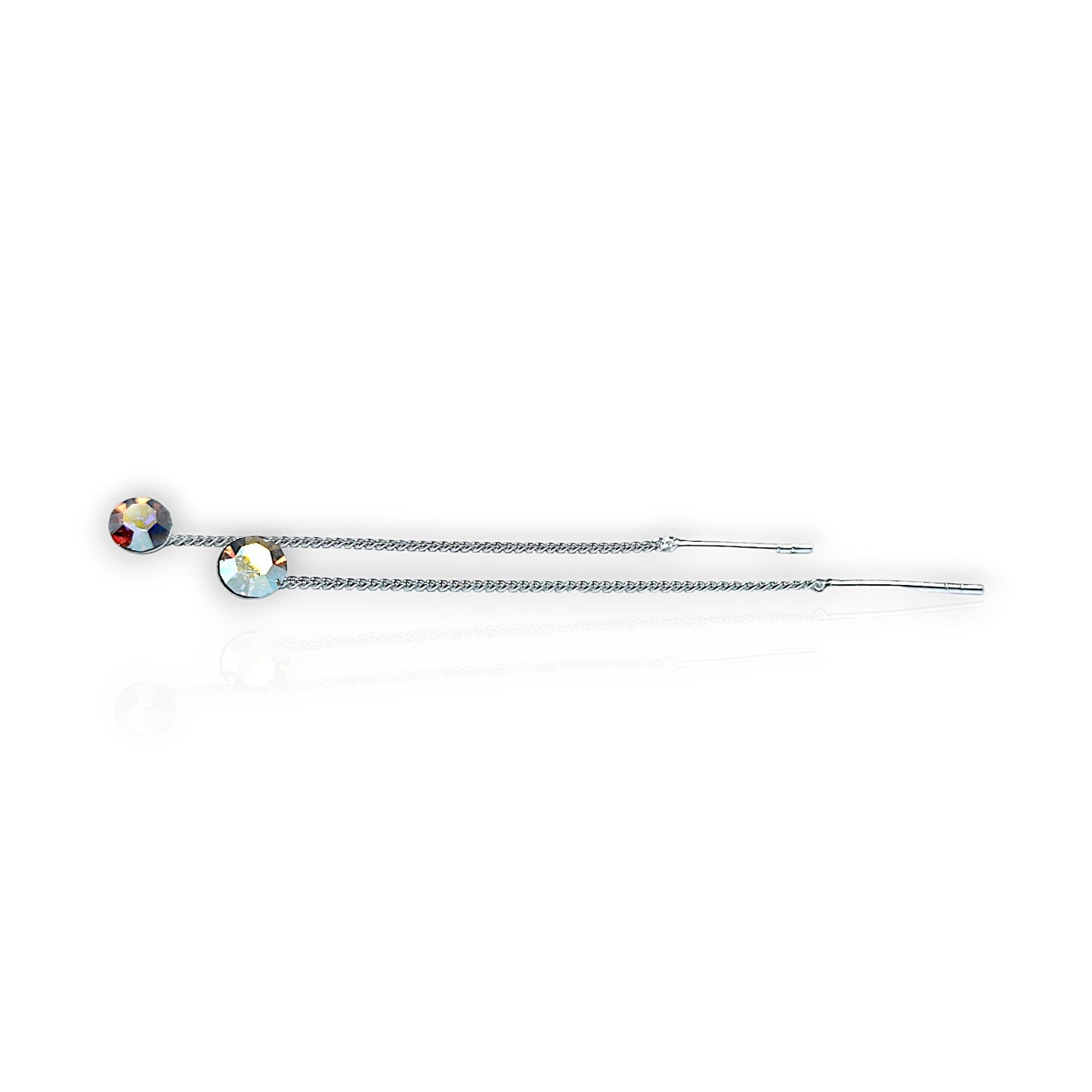Cercei din argint cu cristale Swarovski, multicolor