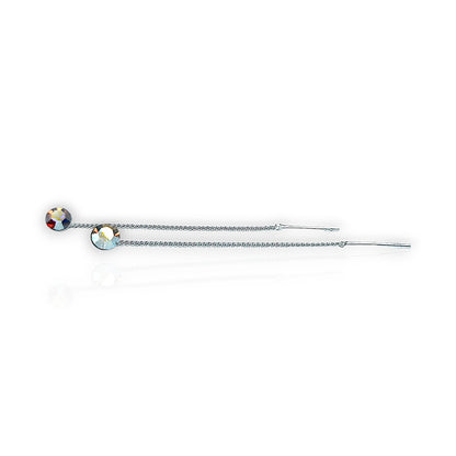 Cercei din argint cu cristale Swarovski, multicolor