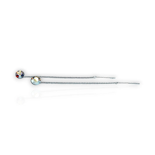 Cercei din argint cu cristale Swarovski, multicolor