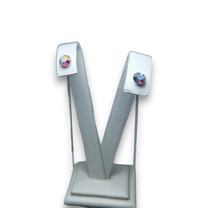 Cercei din argint cu cristale Swarovski, multicolor