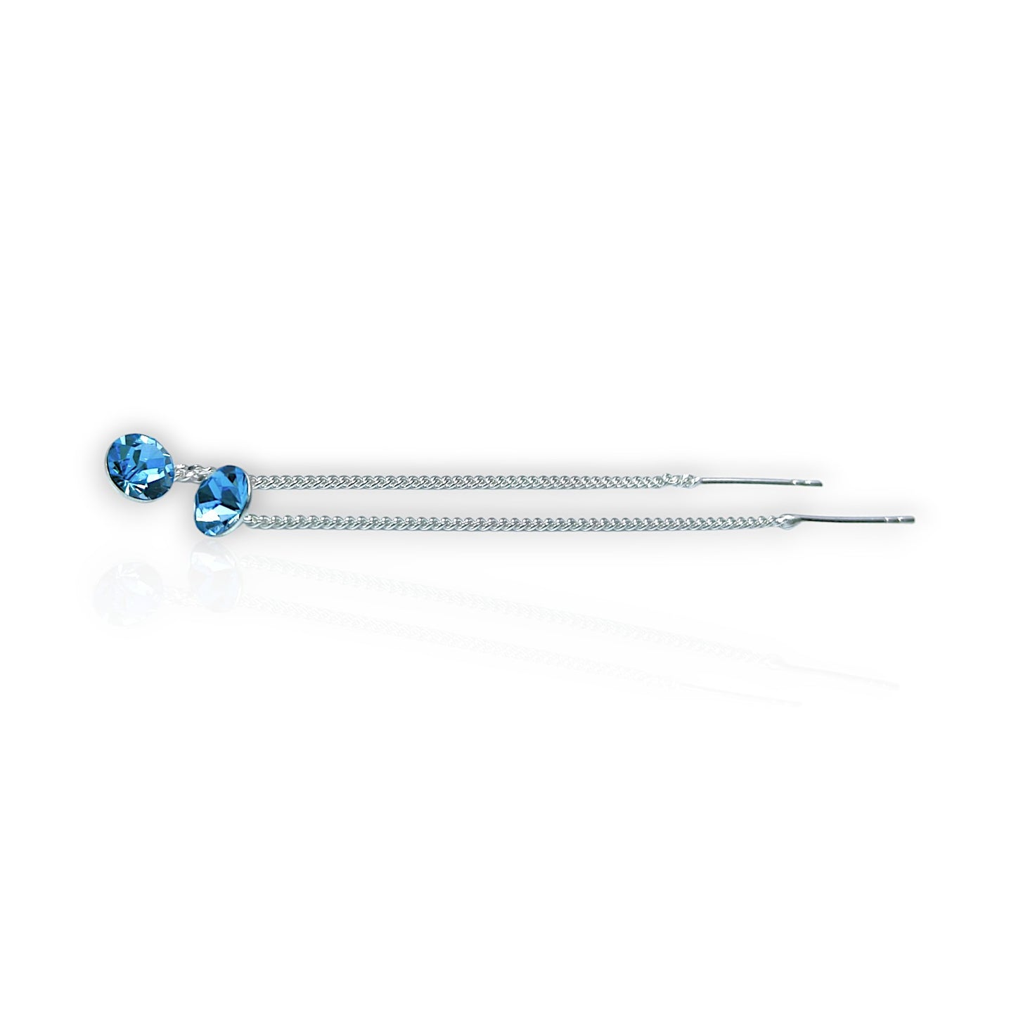 Cercei din argint cu cristale Swarovski, albastru ocean blue