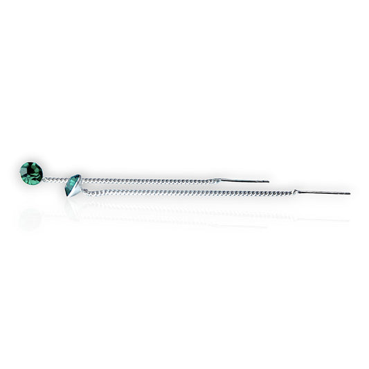 Cercei din argint cu cristale Swarovski, verde