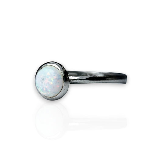 Inel din argint opal alb
